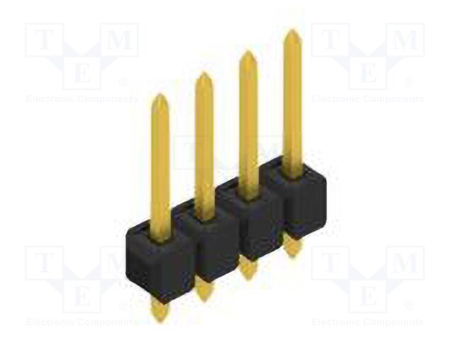 Connector: pin strips; pin header; male; PIN: 4; 2.54mm; THT; 1x4