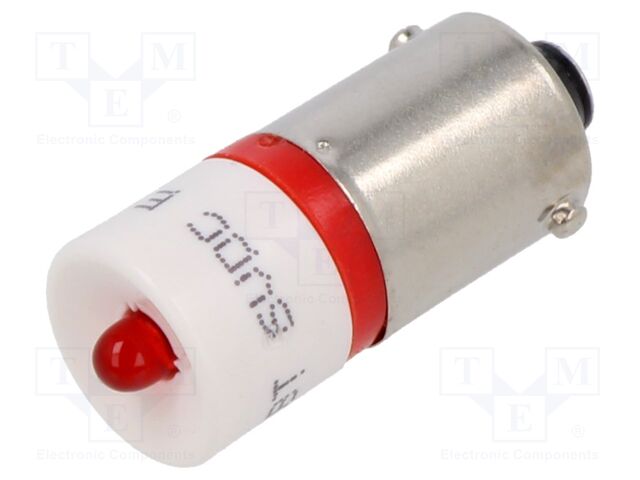 Indicator: LED; BA9S,T10; red; plastic; 6VDC; -20÷60°C