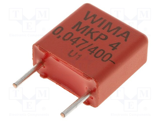 Capacitor: polypropylene; 47nF; 7.5mm; ±10%; 5x10.5x10.3mm; 400VDC