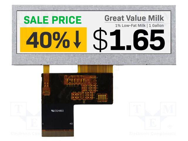 Display: TFT; 3.9"; 480x128; Illumin: LED; Dim: 104.9x35.53x2.95mm