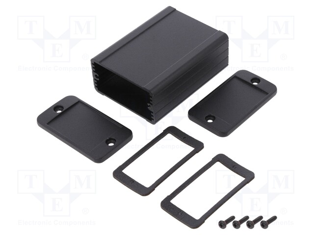 Enclosure: with panel; 1457; X: 59mm; Y: 80mm; Z: 30.9mm; aluminium