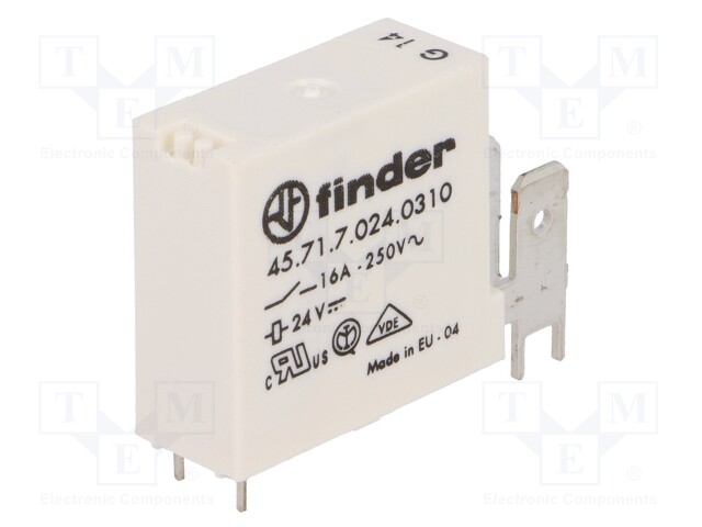 Relay: electromagnetic; SPST-NO; Ucoil: 24VDC; 16A/30VDC; 400Ω