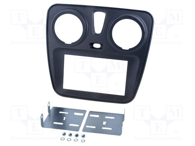 Radio mounting frame; Dacia; 2 DIN; dark grey