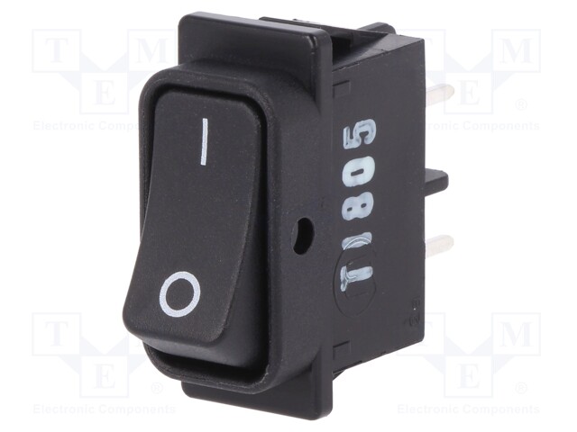 ROCKER; DPST; Pos: 2; OFF-ON; 16A/250VAC; black; IP40; none; 100mΩ