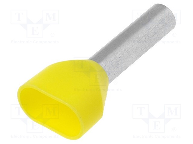 Bootlace ferrule; insulated,double; copper; 6mm2; 18mm; tinned