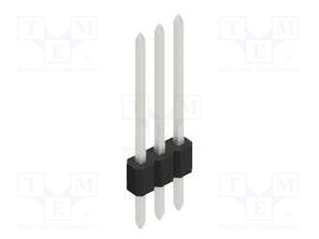 Connector: pin strips; pin header; male; PIN: 3; 1.27mm; THT; 1x3