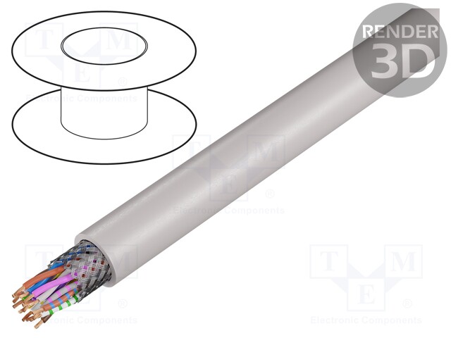 Wire; UNITRONIC® LiHCH (TP); 8x2x0,14mm2; tinned copper braid