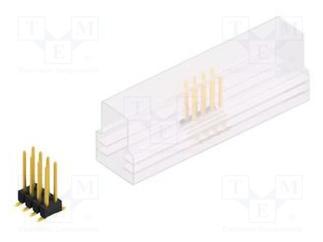 Connector: pin strips; pin header; male; PIN: 8; 2.54mm; SMT; 2x4