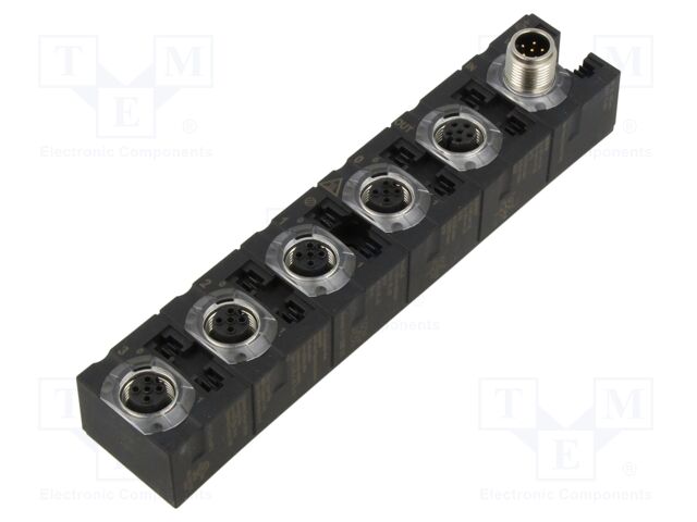 Distribution box; M12; PIN: 5; 24VDC; 4A; IP67; IN: 4; Out: M12 socket