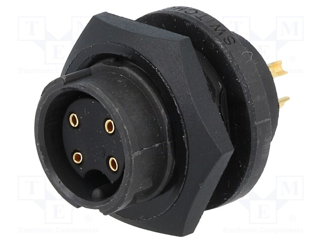 Connector: circular; Series: EN3; socket; female; soldering; PIN: 4