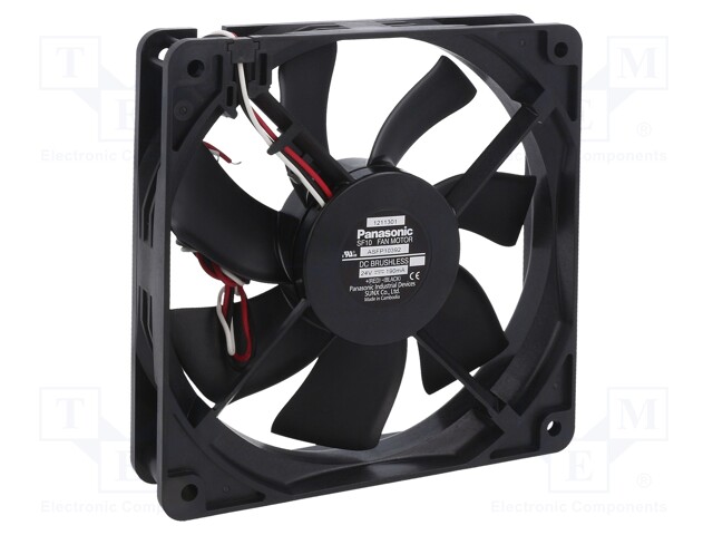 Fan: DC; axial; 24VDC; 120x120x25mm; 154.8m3/h; 37dBA; ball bearing