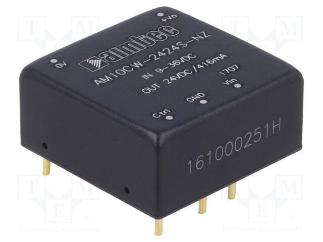 Converter: DC/DC; 10W; Uin: 9÷36V; 24VDC; Iout: 0.41A; 1"x1"; 15g