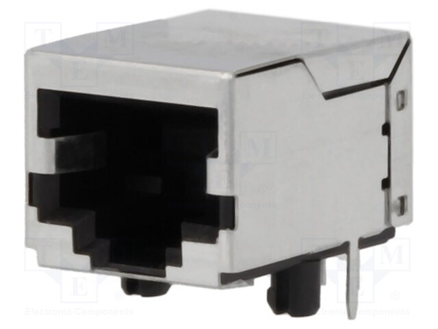 Socket; RJ45; PIN: 8; shielded; Layout: 8p8c; THT; on PCBs; angled