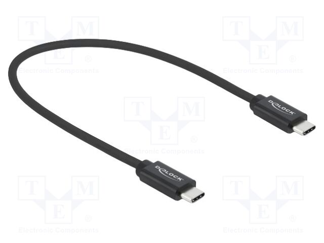 Cable; bidirectional,USB 3.2; USB C plug,both sides; 0.5m; black