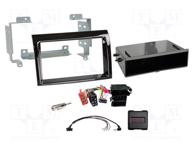 Adapter for control from steering wheel; DIN,ISO; black gloss