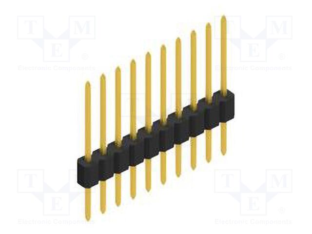 Connector: pin strips; pin header; male; PIN: 10; 1.27mm; THT; 1x10