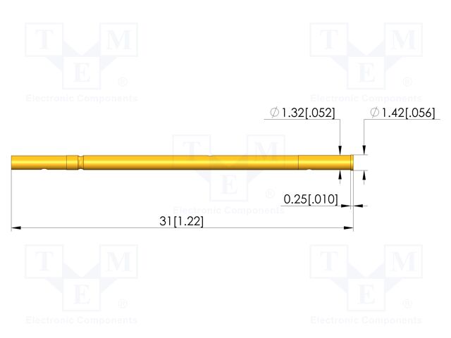 Test probe socket; gold-plated; Flange height: 0.25mm