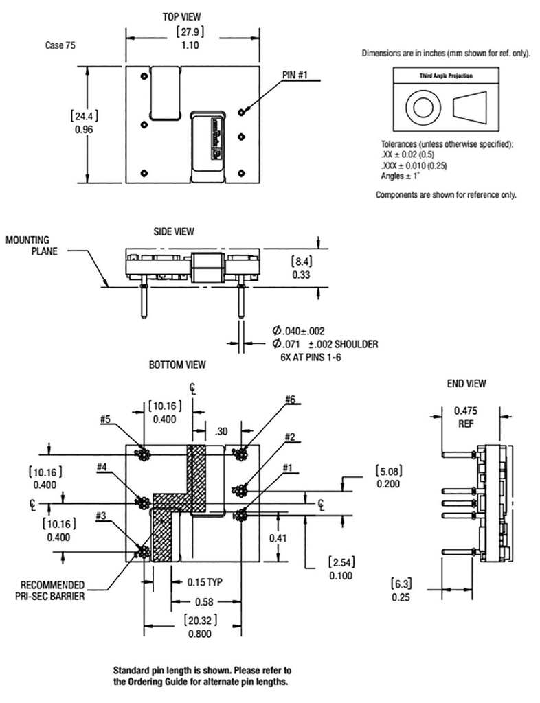 Converter: DC/DC; 25.2W; Uin: 36÷75V; Uout: 12VDC; Iout: 2.1A; DIP