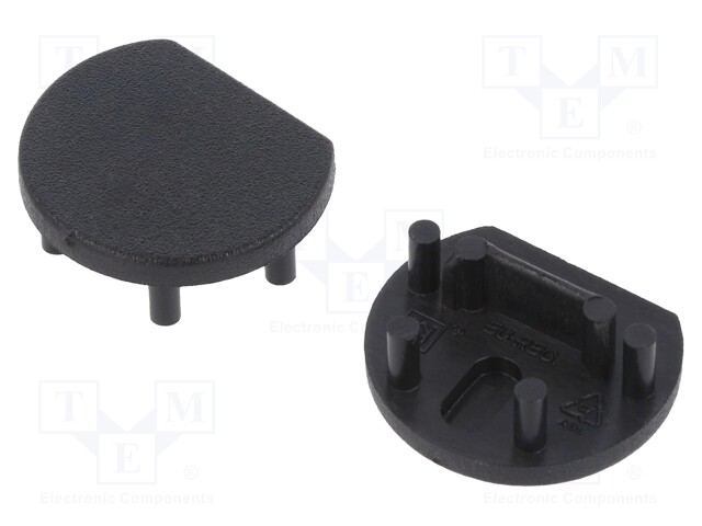 Cap for LED profiles; black; ABS; Application: PEN12; Pcs: 2