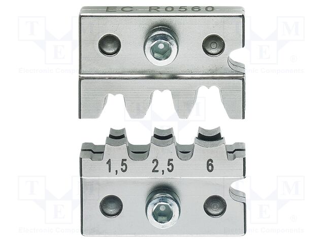 Crimping jaws; flat tip