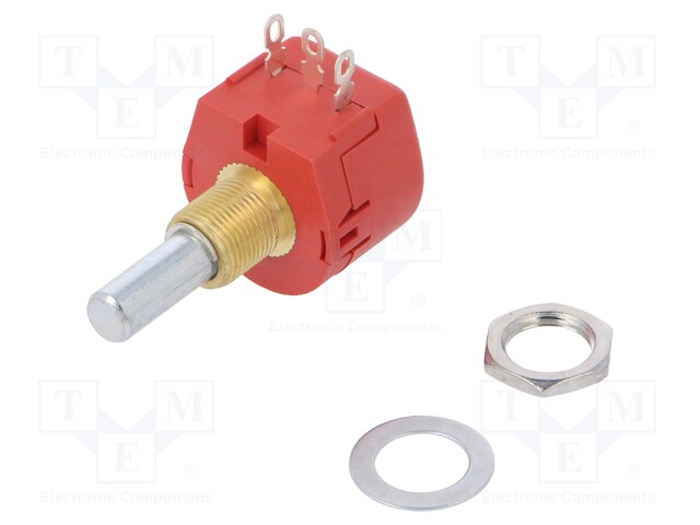 Potentiometer: shaft; single turn; 10kΩ; 1W; ±10%; 6.35mm