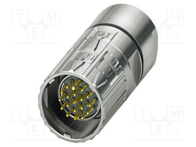 Connector: M23; plug; PIN: 19(16+3); crimped; straight; M23 PRO