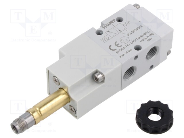 Electromagnetic valve; 3/2 NC; G 1/8"; Pressure: 2÷10bar; 9mm