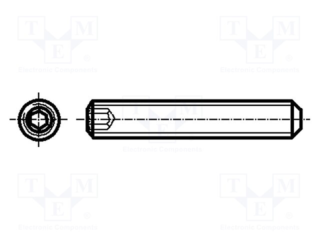 Screw; M5x8; DIN: 913; Head: without head; imbus; steel; zinc