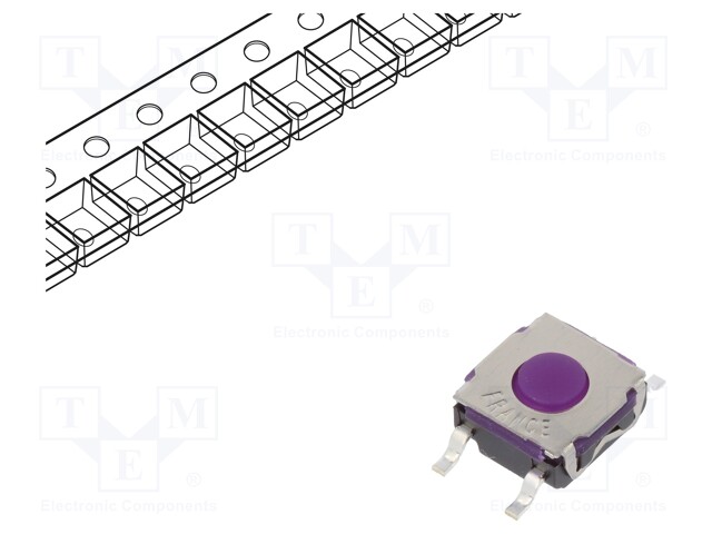 Microswitch TACT; SPST-NO; Pos: 2; 0.05A/32VDC; SMT; none; 1.5N