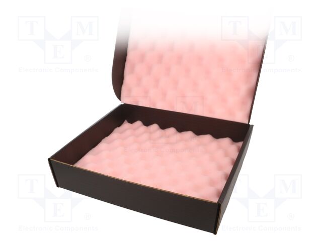 Box with foam lining; ESD; 267x318x64mm; Features: conductive