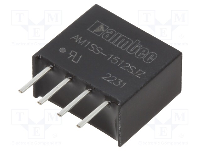 Converter: DC/DC; 1W; Uin: 13.5÷16.5V; Uout: 12VDC; Iout: 83mA; SIP4