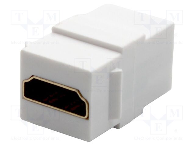 HDMI coupler; Keystone; white; push-in; HDMI 2.0