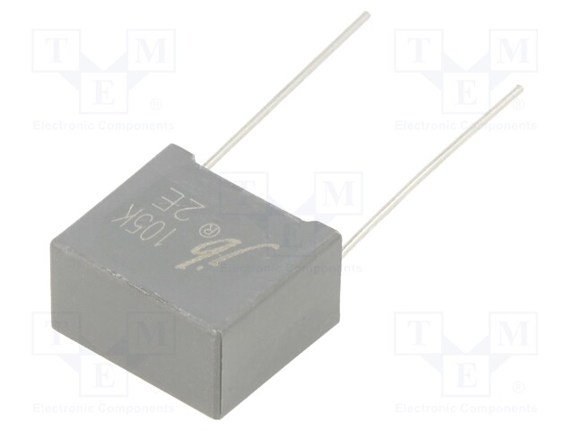 Capacitor: polyester; 1uF; 250VDC; Pitch: 15mm; ±10%; 18x10x16mm
