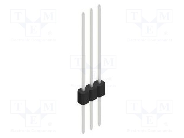 Connector: pin strips; pin header; male; PIN: 3; 1.27mm; THT; 1x3