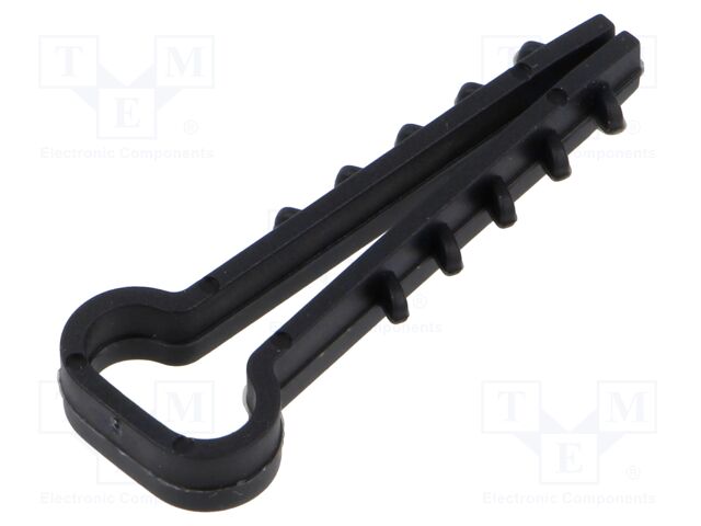 Holder; 100pcs; RectDowel; Body: black; 12x6mm