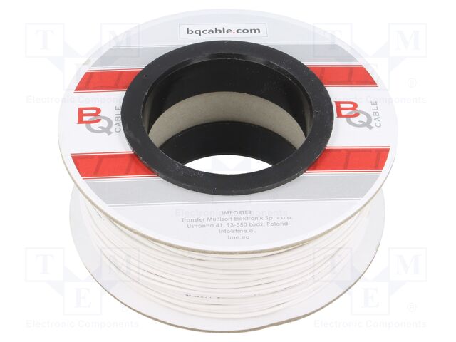 Wire; FLRYW-B; stranded; Cu; 1mm2; PVC; white; 60V; 100m; Class: 5