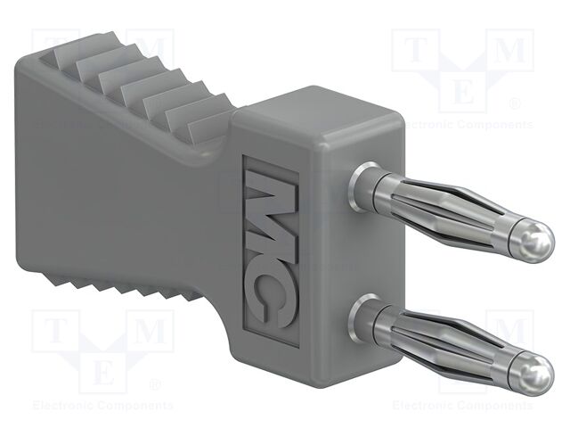 Connector: 2mm banana; stackable safety shunt; 10A; grey; 30.4mm