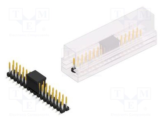 Connector: pin strips; pin header; male; PIN: 34; 2.54mm; SMT; 2x17