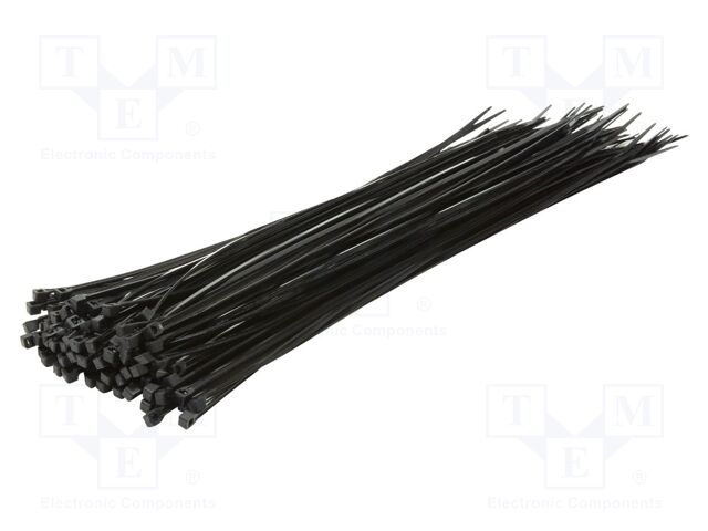 Cable tie; L: 400mm; W: 4.4mm; black; polyamide; 100pcs; UL94V-2