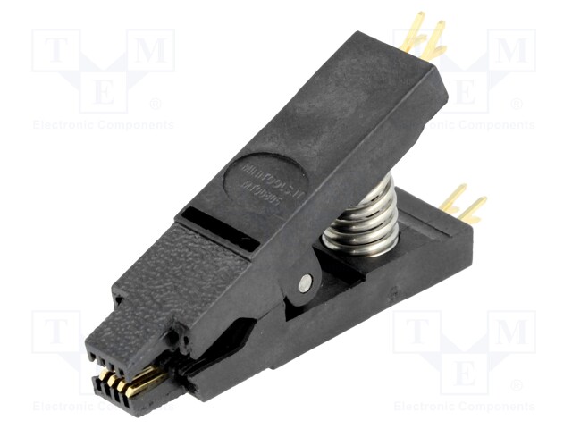 Test clip; SOIC; PIN: 8; black; gold-plated
