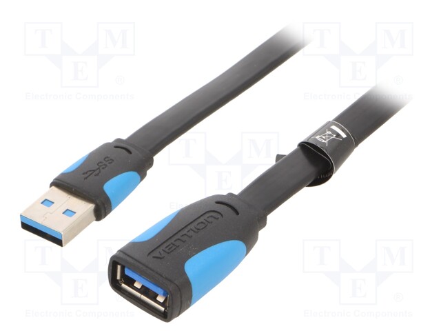 Cable; USB 3.0; USB A socket,USB A plug; tinned; 0.5m