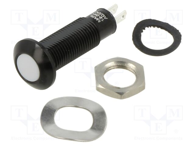 Indicator: LED; flat; 12÷28VDC; 12÷28VAC; Cutout: Ø8.1mm; IP67