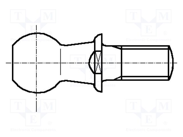 Angle joint studs; M6; steel; 10mm