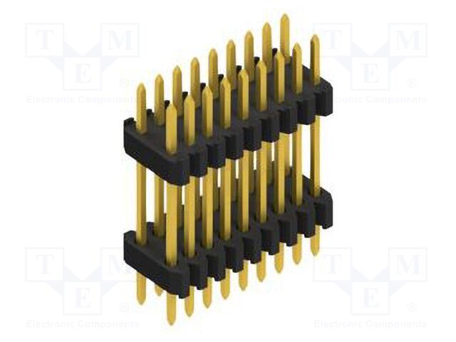 Connector: pin strips; pin header; male; PIN: 18; 1.27mm; THT; 2x9