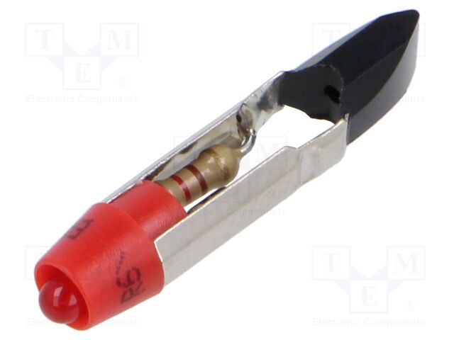LED lamp; red; T5,5; 12VDC; 12VAC; No.of diodes: 1