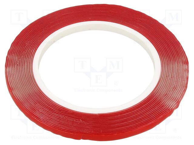 Tape: fixing; W: 6mm; L: 5.5m; Thk: 1mm; acrylic; transparent; 33N/cm