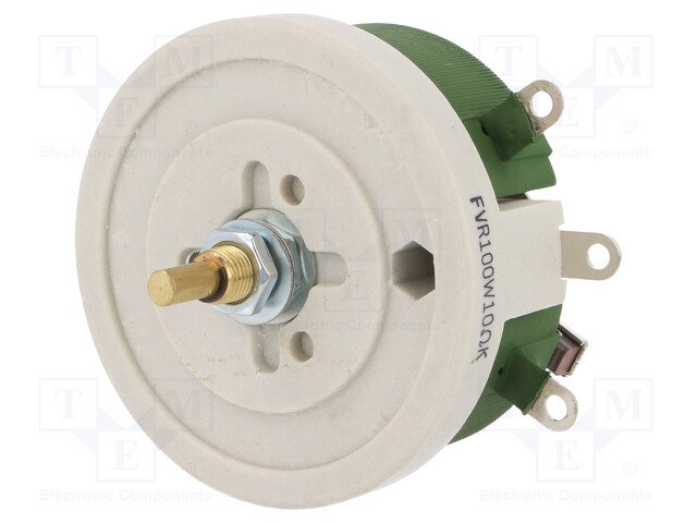 Potentiometer: shaft; single turn; 10Ω; 100W; ±10%; 6mm; wirewound