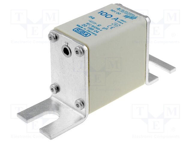 Fuse: fuse; gR; 100A; 660VAC; ceramic,industrial; NH00; URB