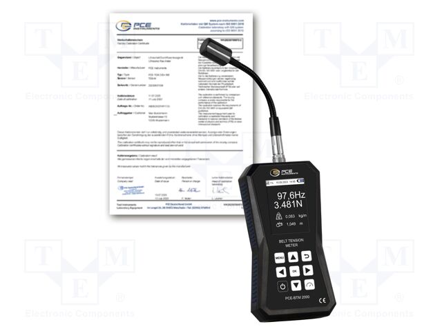 Meter: belt tension; LCD; 10÷900Hz; Measurement memory: 750; IP50