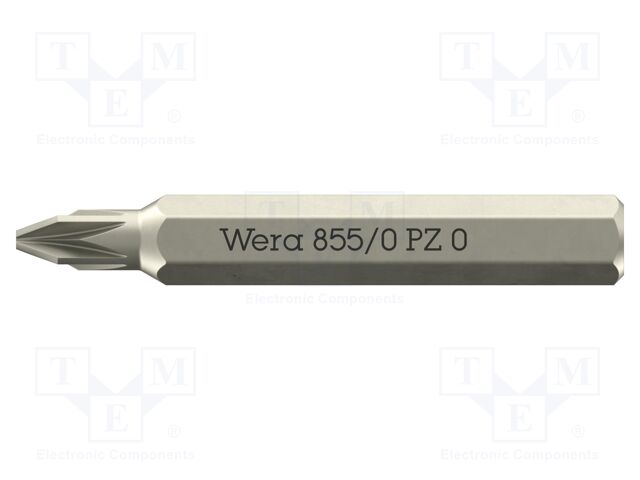 Screwdriver bit; Pozidriv®; PZ0; 855/0 Micro; Overall len: 30mm